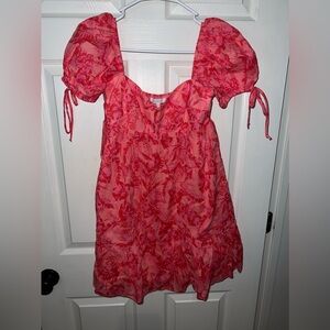 Olivaceous babydoll pink dress Medium